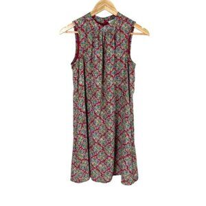 DANIEL RAINN FLORAL BROCADE PATTERN RED GREEN MINI DRESS